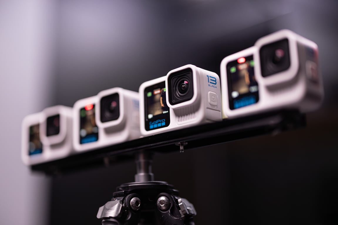 GoPro HERO13 cameras on a multi-camera rig